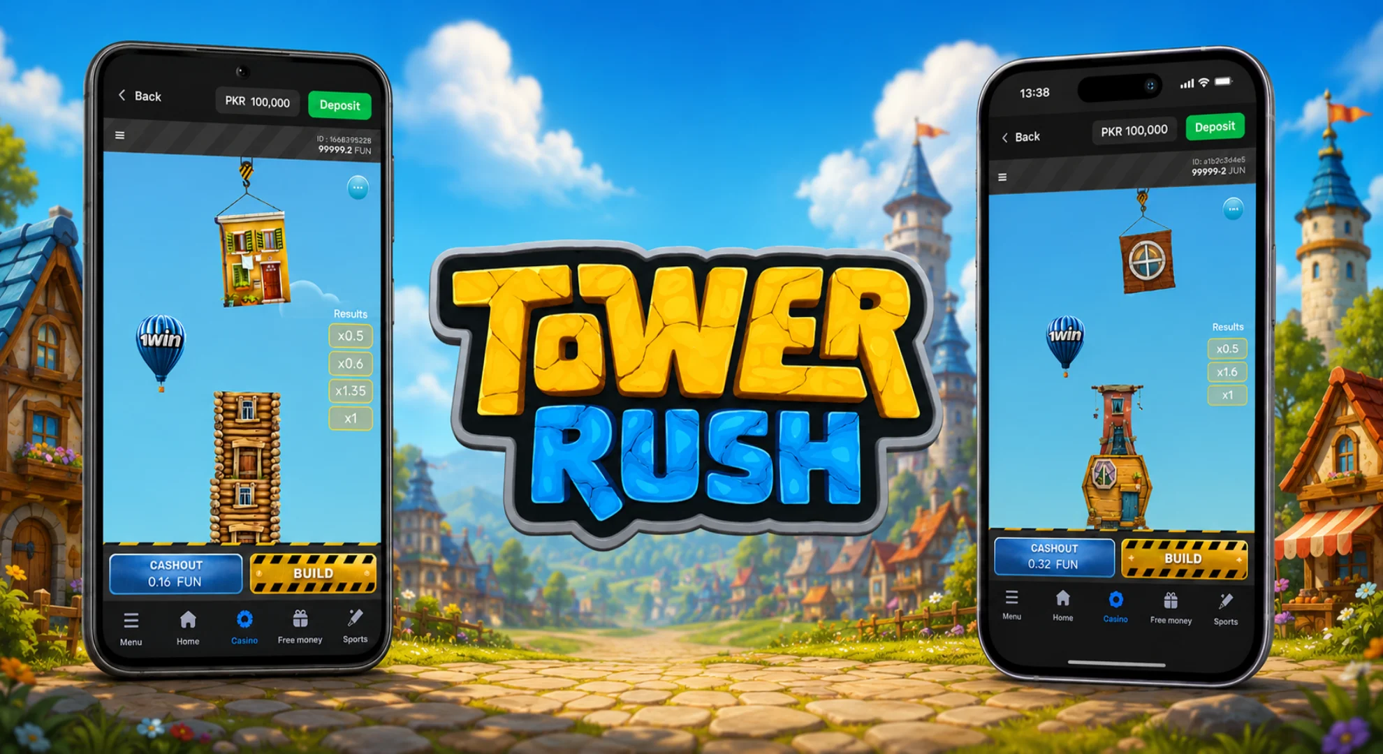 Tower Rush mobile app download screen for Android and iOS in Pakistan