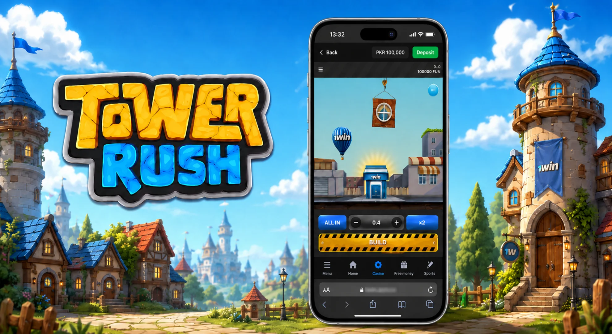 Playing Tower Rush on iOS via mobile browser or PWA